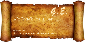 Göndöcs Elek névjegykártya